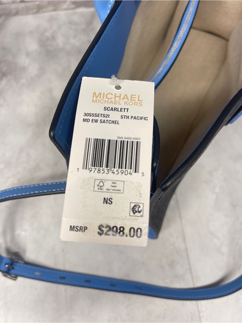 Michael Kors Scarlett Medium Satchel & Matching Wallet South Pacific Blue - Picture 8 of 12